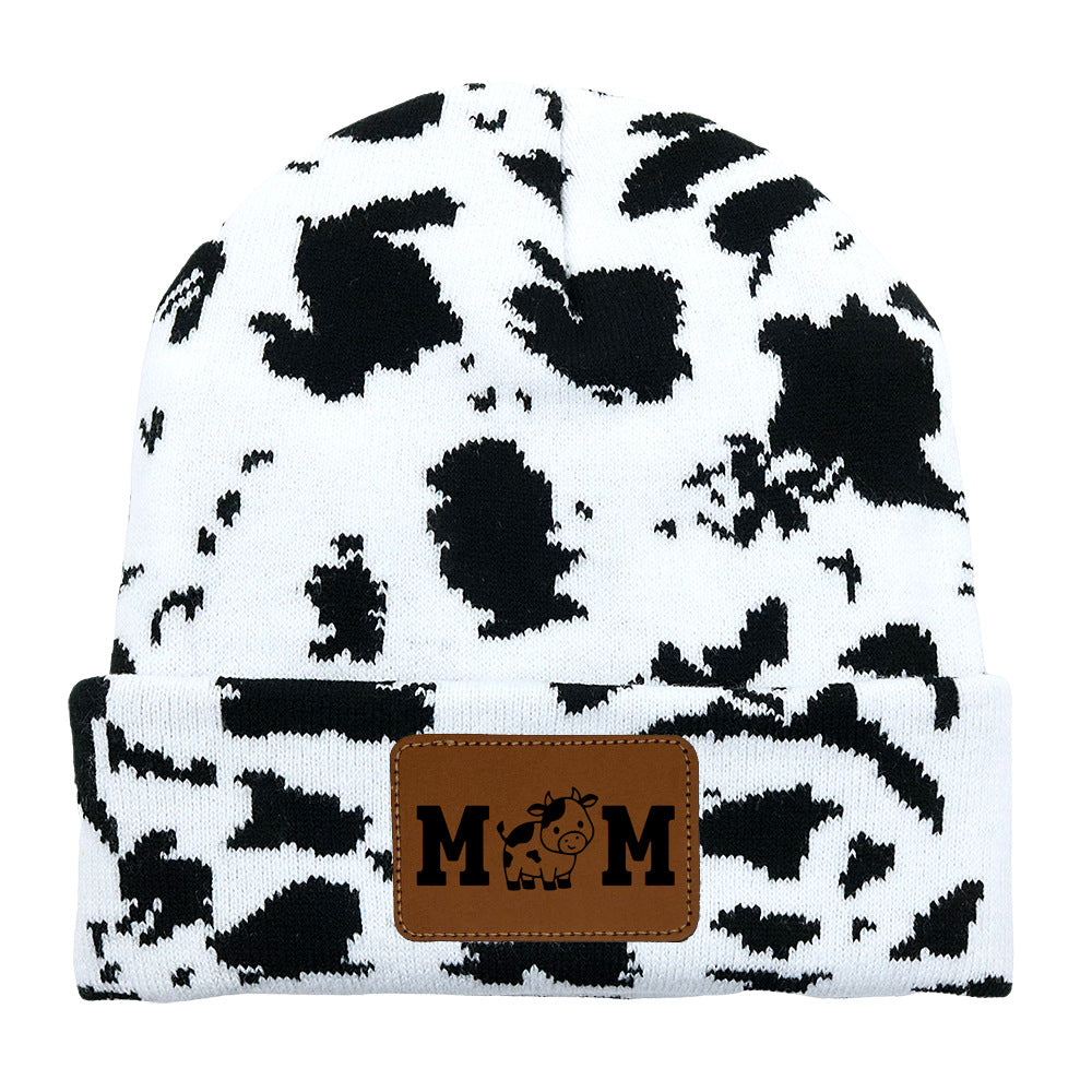 Wholesale Knitted Hat MOM Cow DAD Woolen Hat